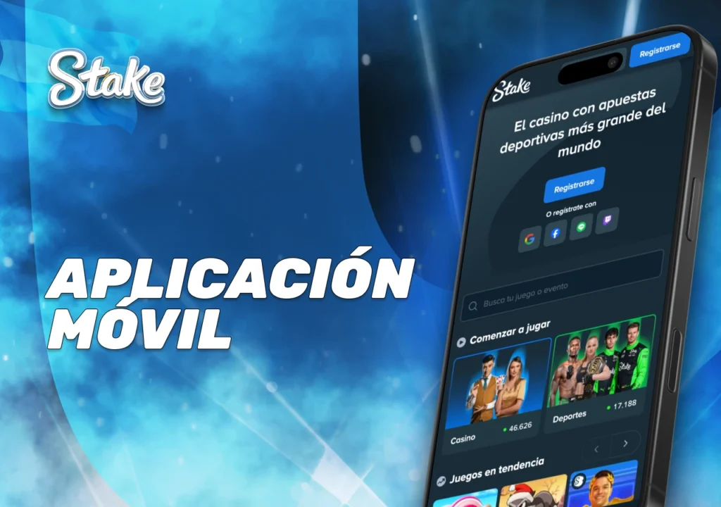 Aplicación Stake en Argentina con acceso móvil a apuestas y juegos en tiempo real